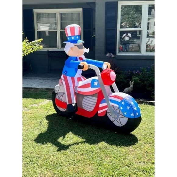4th of July Patriotic Inflatable 6FT Width Uncle Sam Blow Up Yard Decoration